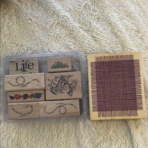 Wooden Block Rubber Stamps including Stampin’ Up